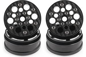 SHALUOMAN Beadlock Wheel Rims 4PCS 1.9" Upgraded Carbon Fiber Aluminum Wheel Hub Compatible with 1/10 RC Crawler Gen8 TRX-4 Axial VS4-10 Capra SCX10 RC Car Accessories (Patten E)