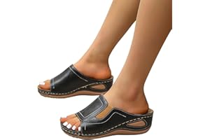 PGOJUNI Womens Sandals Wide Width,Women Orthopedic Diabetic Sandals with Arch Support Wide Width Summer Platform Wedge Sandals