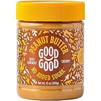 Good Good Creamy Peanut Butter Keto Friendly - Low Calorie, Low Carb & No Added Sugars - Vegan - No Palm Oil or Preservatives