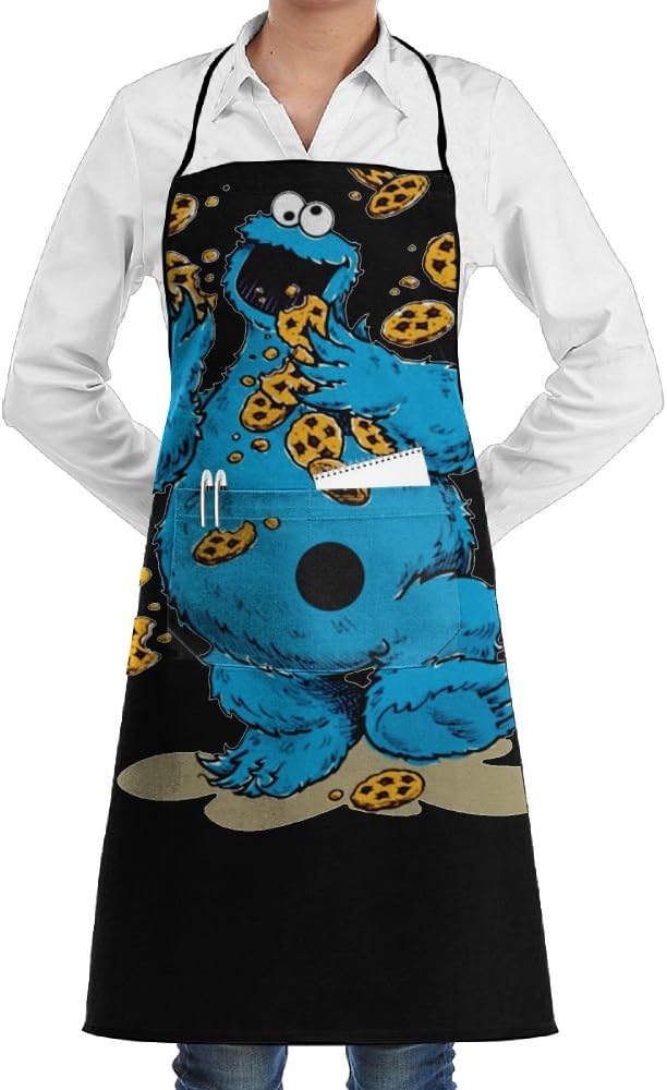 Cookie Monster Chef Works Women Bib Apron Cooking Vintage Apron Dress With Pocket