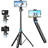 UBeesize 72" Phone Tripod - Tripod for iPhone & Selfie Stick with Phone Holder & Remote - Upgraded, Stable & Portable Stand for iPhone 17/16/15/14, Android, Cameras & Action Cams