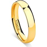 TIGRADE Titanium Ring 2mm 4mm 6mm 8mm 18k Gold Plated Wedding Band in Comfort Fit Dome Polished for Men Women Size 3-14