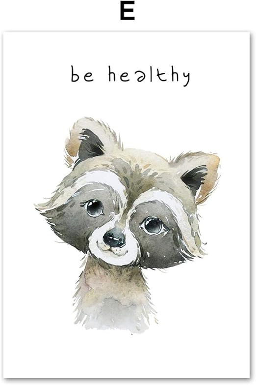 Amazon Co Jp ウサギのアライグマの保育園の壁の芸術のキャンバスの絵画かわいい漫画のポスターとプリント赤ちゃんの子供の部屋の装飾のための動物の壁の写真 50x60cmフレームなし Generic