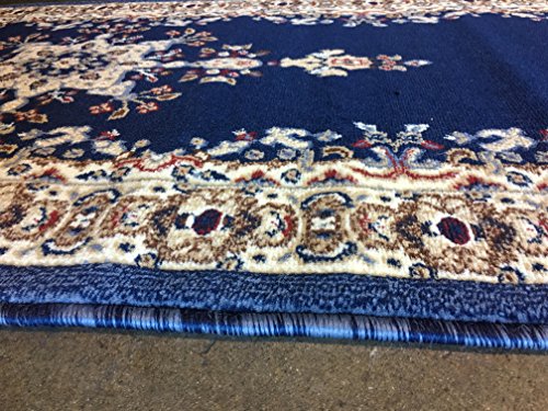 Traditional Persian Area Rug Dark Navy Blue Design 510 (31 inch X 15 feet 8 inch)