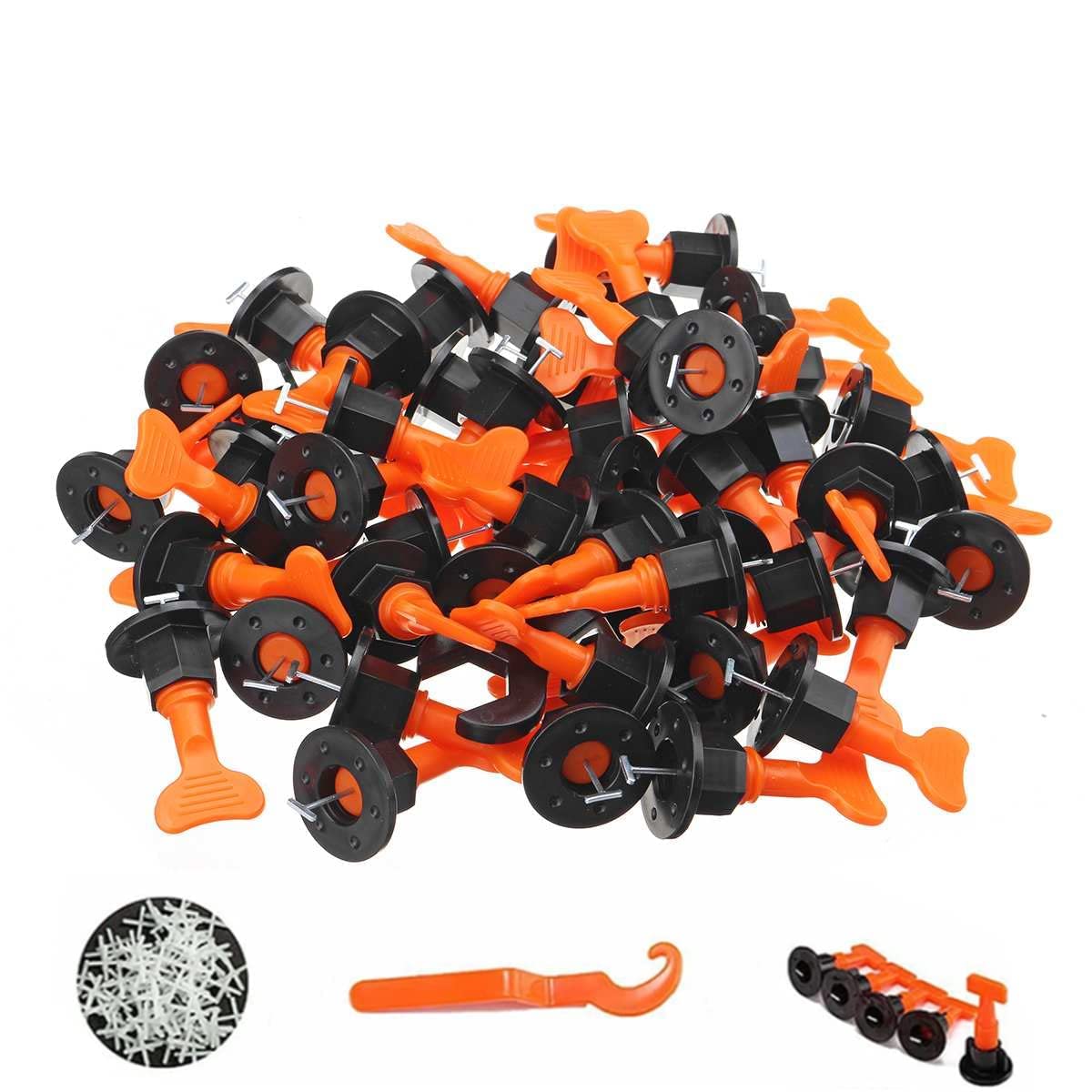 zatyorg 151PCS Tile Leveling System Kit 100 Pcs Reusable Tiles Leveler Spacers with 1 Special Wrench, for Construction,Like Building Wall&Floor
