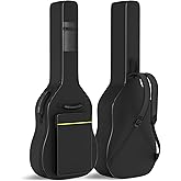 GLEAM Acoustic Guitar Gig Bag - 0.35 Inch Thick Padding Fit 39-41 Inch Guitar Waterproof Black with Hanger Loop