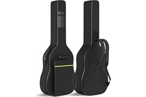 GLEAM Acoustic Guitar Gig Bag - 0.35 Inch Thick Padding Fit 39-41 Inch Guitar Waterproof Black with Hanger Loop