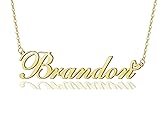 Brandon Heart Name Necklace 18k Gold Plated
