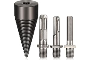 FUOEQUL Wood Splitter Drill Bits Heavy Duty Drill Screw Cone Driver Removable Firewood Log Splitter Drill Bit 42 mm