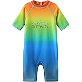 Baby Boys One Piece Rash Guard Swimsuits for Toddler Boys Short Sleeve Sunsuits Sun Protective Bathing Suits Beach Swimwear