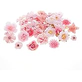 JTYKUYR Pink Flowers Heads Mini Fake Pink Flowers Rose Daisy Faux Flowers Bulk for Craft Garland Wedding Party DIY Home Decoration(48pcs)