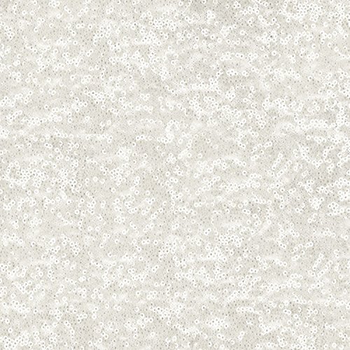 White Glitz Sequin Fabric - By the Yard