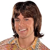 Amscan 70s Heartthrob Wig Halloween Costume Accessory for Adults, Brown, One Size