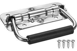 MECCANIXITY Spring Loaded Recessed Handle 3.9 × 1.6 Inch Steel Surface Mount Handles Pull with Padded Grip for Cabinet Toolbo
