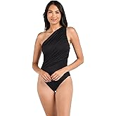 La Blanca Women's One Piece Swimsuit Shirred Shoulder Bathing Suit