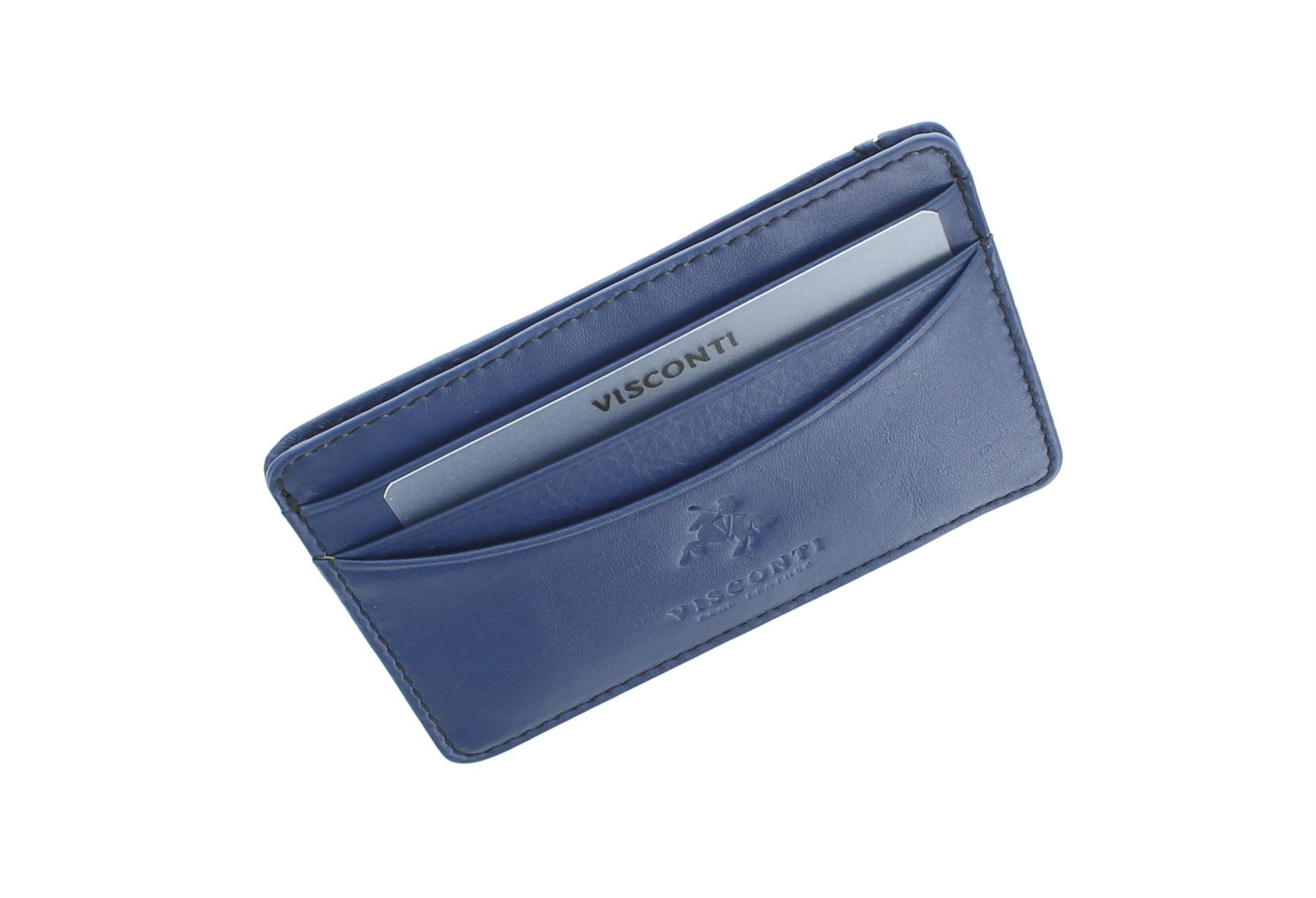 VISCONTI Slim Collection Razor Leather Credit Card Holder VSL25 Cobalt