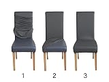 Amazon Basics Stretch Dining Chair Covers Set of 4 Dark Grey 96% Polyester view 6