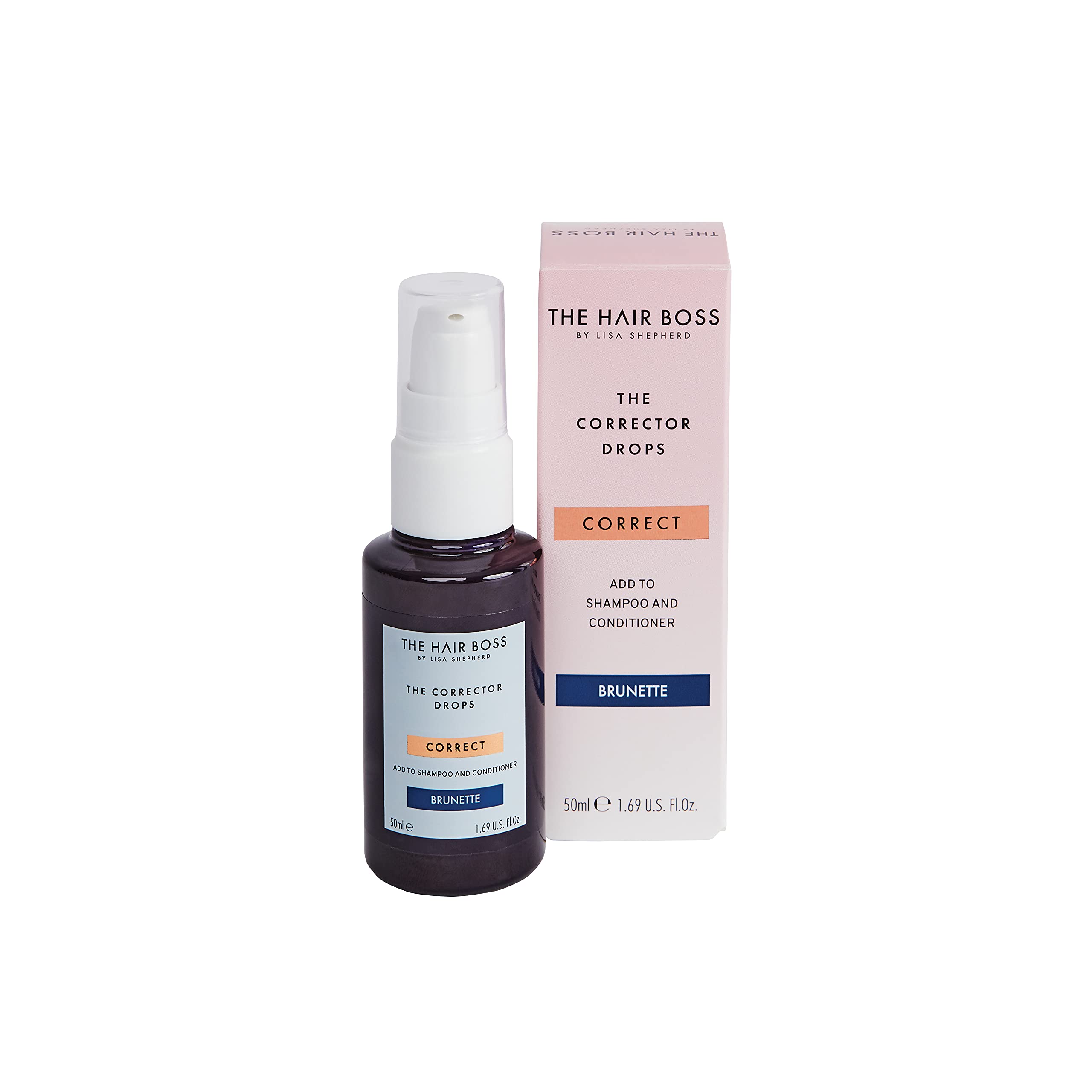 THE HAIR BOSS BY LISA SHEPHERD Brunette Corrector Drops to Add to Shampoo and Conditioner, 50ml