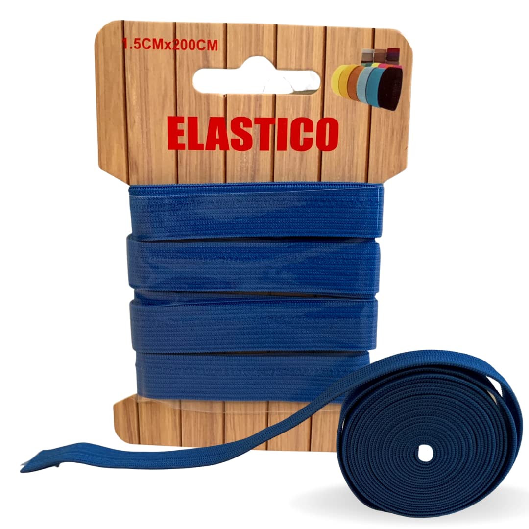 MY TEST NARAMAKI® Elastic Tape - Elastic Band 2 Mt x 1.5 cm for Sewing Color in Assortment - Tailoring Accessories for Sewing Clothes, Trousers, DIY Crafts (2 Mt x 1.5 cm)