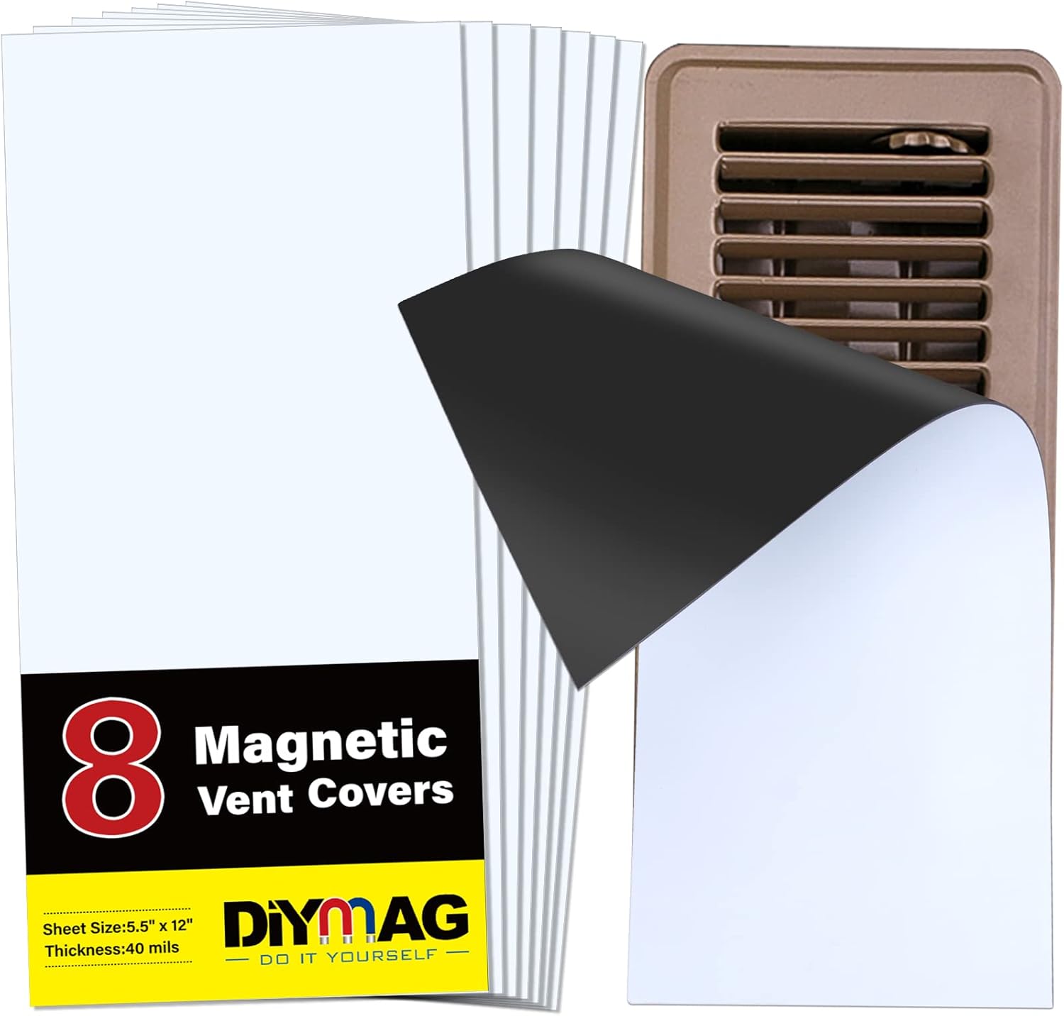 Registers, Grilles & Vents - DIYMAG 8Pack Strong Magnetic Vent Covers, Vent Covers for Home Floor Standard Air Registers, 5.5 inch X 12 inch Air Vent Covers for Floor Wall and Ceiling Registers, Home and RV, HVAC