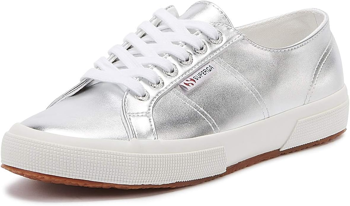 silver superga womens