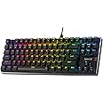 Redragon K660 (K556 TKL) RGB Wired Gaming Keyboard, 80% 87 Keys Mechanical Keyboard w/Aluminum Base, Upgraded Hot-Swap Socket and Noise Absorbing Foams, Quiet Linear Red Switch