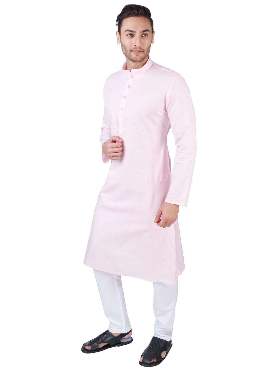 rajubhai hargovindas men's linen blend long kurta