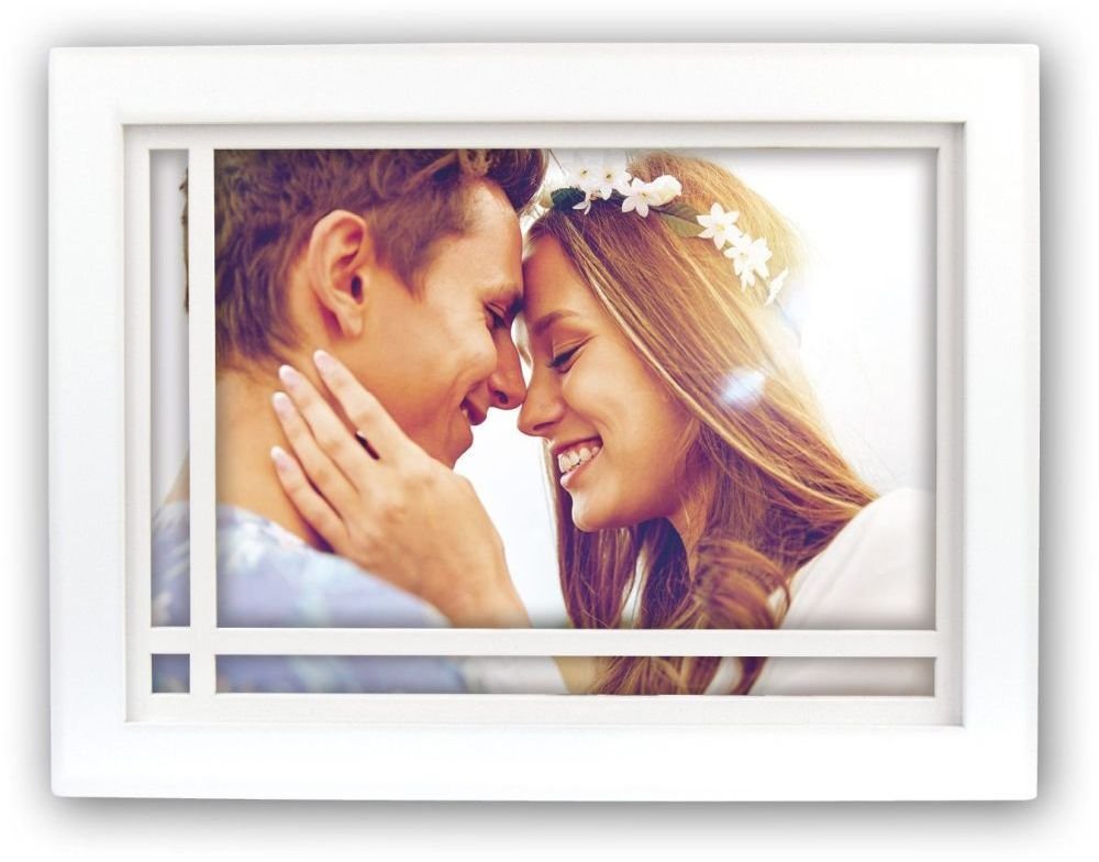 Zep PD057 Wooden Jessica Frame, White With Carved Wood Inside Frame