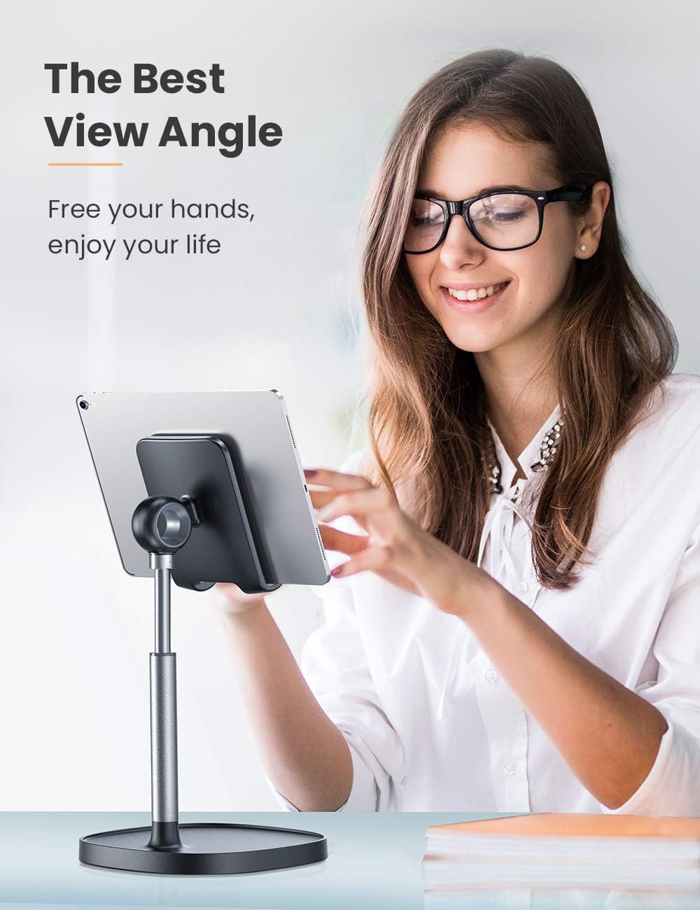 Cell Phone Stand, Angle Height Adjustable LISEN Phone Stand For Desk, Thick Case Friendly Phone Holder Stand For Desk, Compatible with All Mobile Phones,iPhone,Switch,iPad,Tablet(4-10in): Electronics