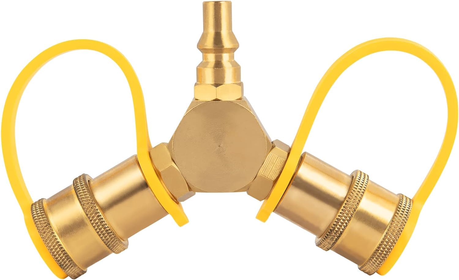 Photo 1 of GASPRO 1/4" RV Propane Quick Connect Fittings Y Splitter for RV, Camping Stoves, BBQ Grills, Gas Burners and More, Propane Splitter 2 Way LP Gas Adapter with 1/4" Quick Disconnect