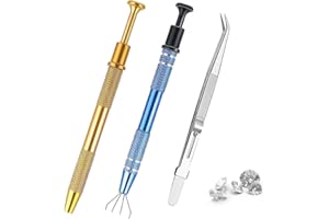 CANUMER 3 Pack Piercing Ball Grabber Tool, Stainless Steel 4-Claw Pick Up Tool Jeweler's Pick Up Tool, Diamond Claw Tweezers for Tiny Objects Ic Chips Small Parts Pickup