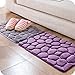 XIAOHESHOP XHSP 3D Cobblestone Memory Foam Door Entrance Mats Living Room Bedroom Kitchen Bathroom Non-Slip Area Rugs Doormats,40x60cm/16 x24 Purple