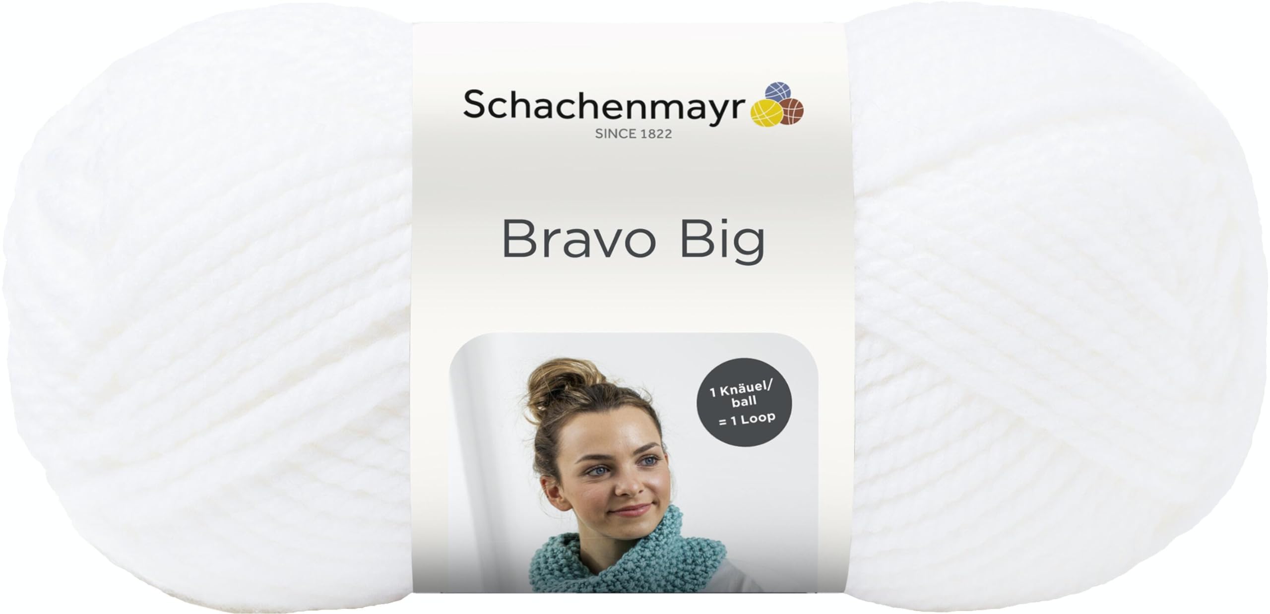 Schachenmayr Bravo Big, hand knitting yarn, 9807705, wool, White, 23 x 8.1999999999999993 x 10 cm โ image 1