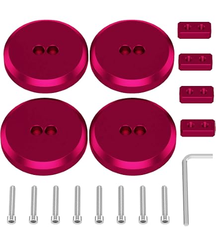 MuuTuoL 4-Pack Red Aluminum Jacking Pucks For Corvette C5 C6 C7 C8 & 911 Porsche - Lifting Pad Adapters - View #5