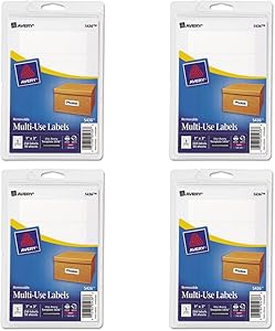 Avery Removable Print/Write Labels, 1 x 3 Inches, White, Pack of 250 (5436), 4 Packs