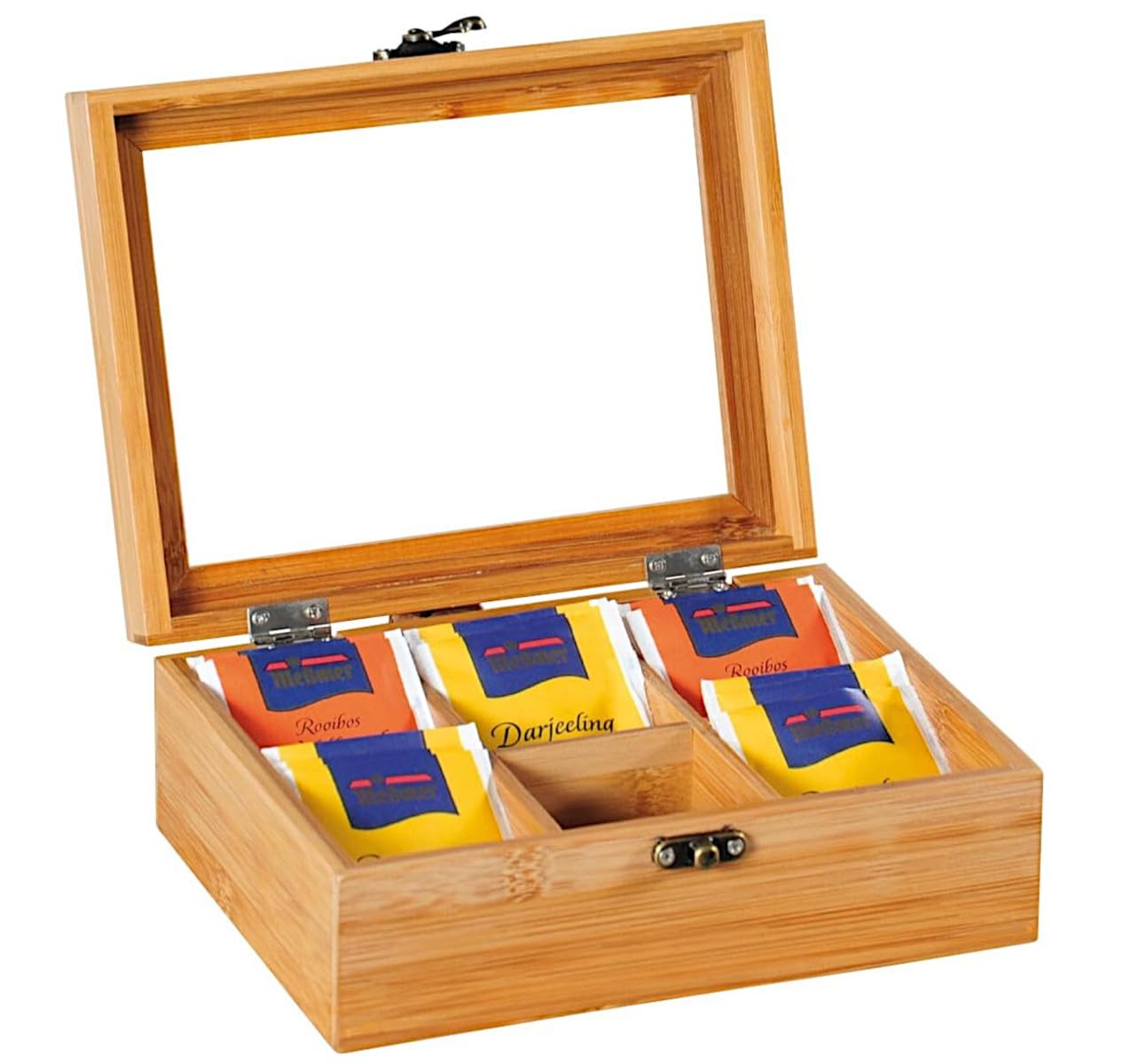 Kesper Tea Box Bamboo, Wood Brown, 21.7 x 16 x 9 cm