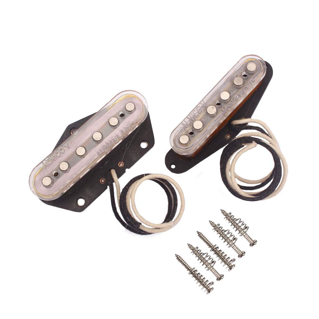 Alnicov Guitar 6 Strings Pickup Set Neck & Bridge For TeLe Electric Guitar Accessories Replacement Set