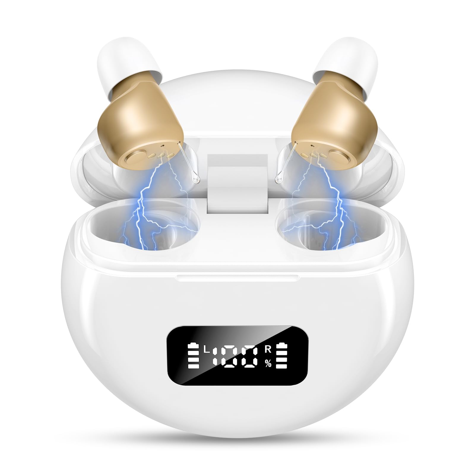 Mini digital Rechargeable Sound amplifier with Noise Cancellingfor Seniors Into Ear（ With USB charging）