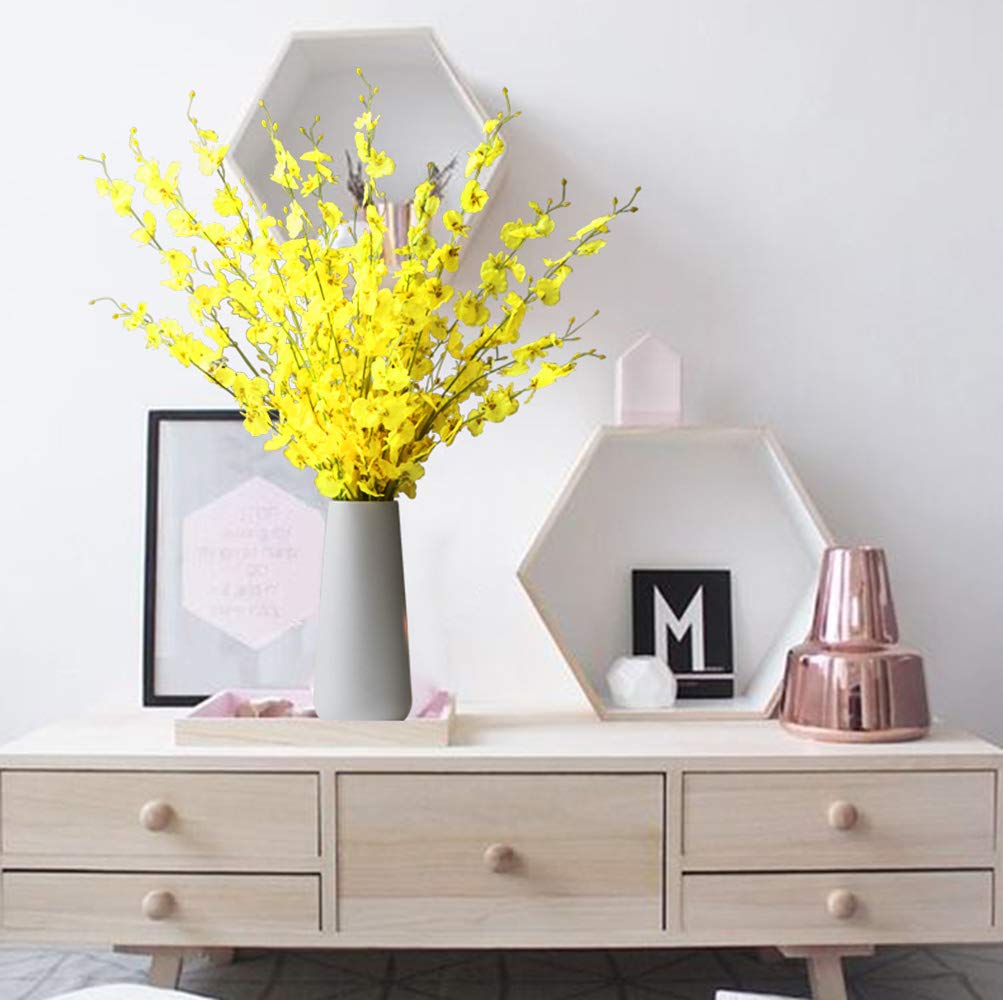 Artificial Flowers Orchids Silk Fake Flowers in Bulk, 12 Pcs (Each 38.5”), for Wedding Festive Party Home Office Decoration, Not Include Vase