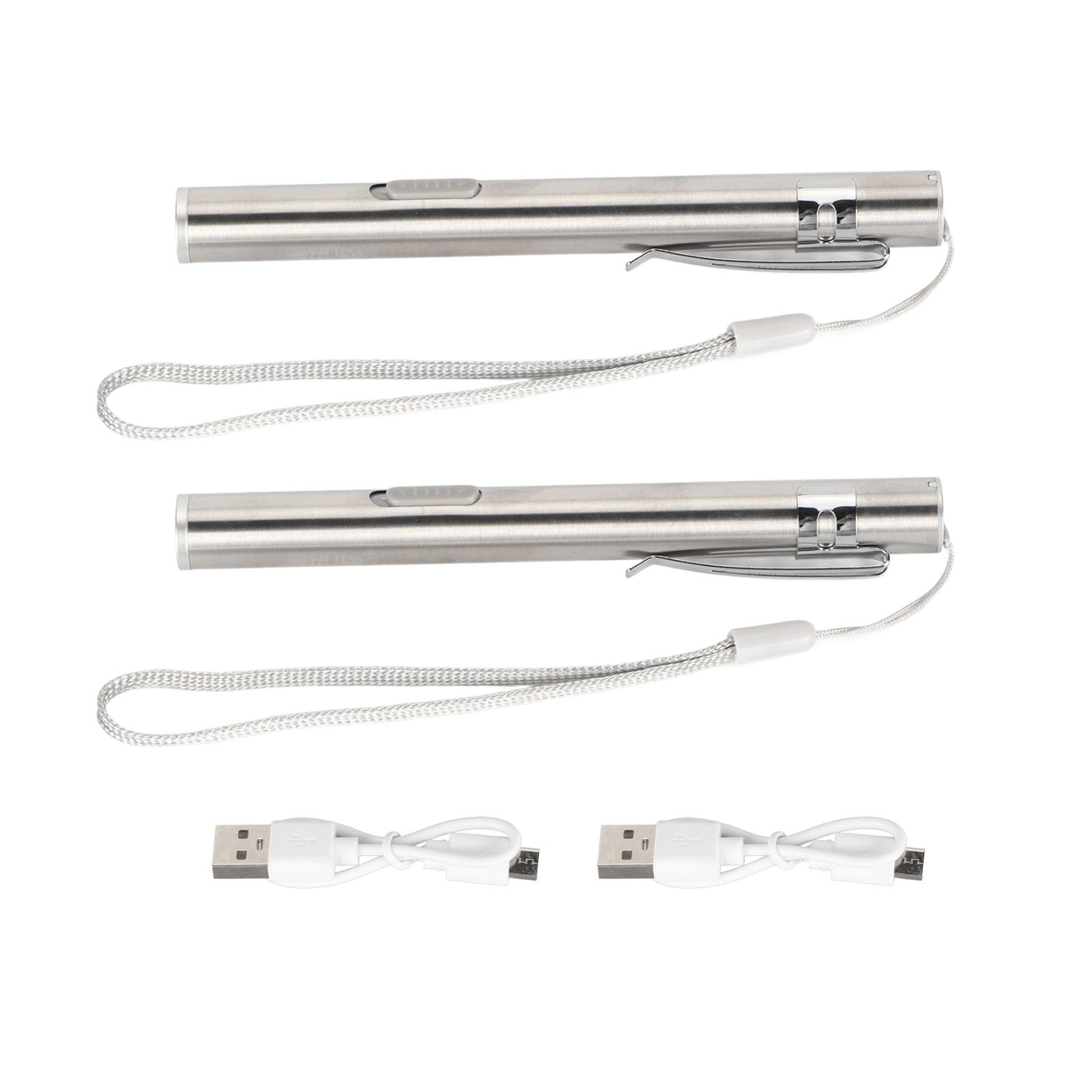 Buachois Pen Torches for Nurses,2Pcs Mini Pencil Torch Reusable Rechargeable Torch 600mAh Flashlights Waterproof Pocket Flashlight with Clip for Car Camping Travel