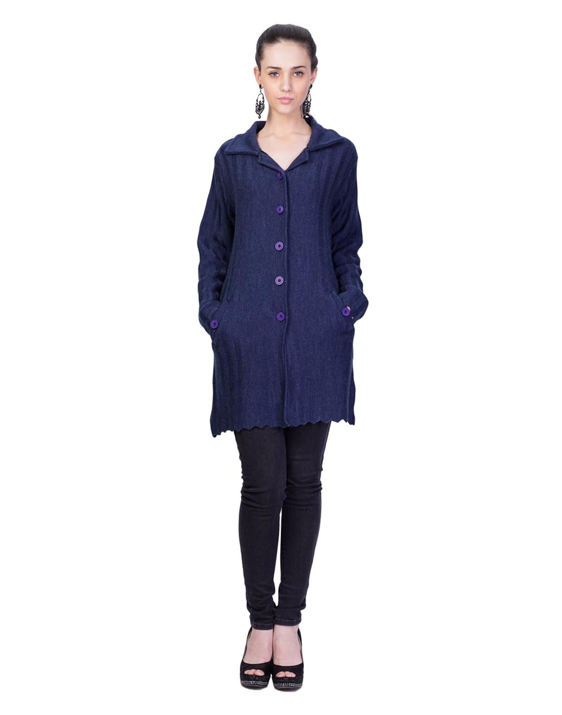 montrex blue designer long coat for women