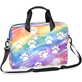 16 Inch Laptop Bag Pink Flowers Watercolor for Women Men Waterproof Computer Carrying Case Handbag Shoulder Briefcase