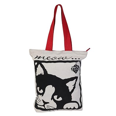 pick pocket Womens Canvas Kitty Accrue Tote Bag (Black)