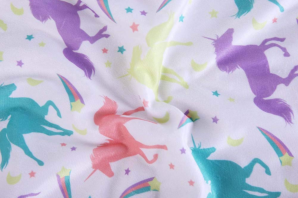 COOSEY HOME Breathable Baby Blanket Print Fleece Best Registry Gift for Newborn Soft- Perfect for Prince and Princess 30" x 40" (Unicorn): Baby