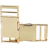 CRAFTMEMORE Metal Quick Side Release Buckle Quality Webbing Bag Clip Flat Lock Belt Strap Backpacks Collar Pack of 1 Buckle