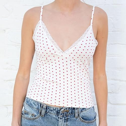 Wedcur Womens Pajama Sets Y2k Crop Cami Top Shorts Pj Set Heart