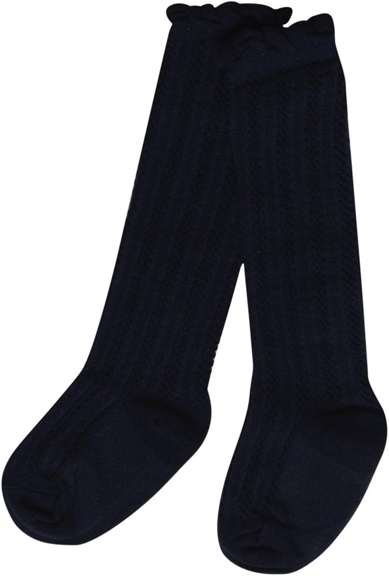 Alva Edison Cable-Knit Knee High Cotton Socks For Baby Girls,Toddlers&Child,5 Colors