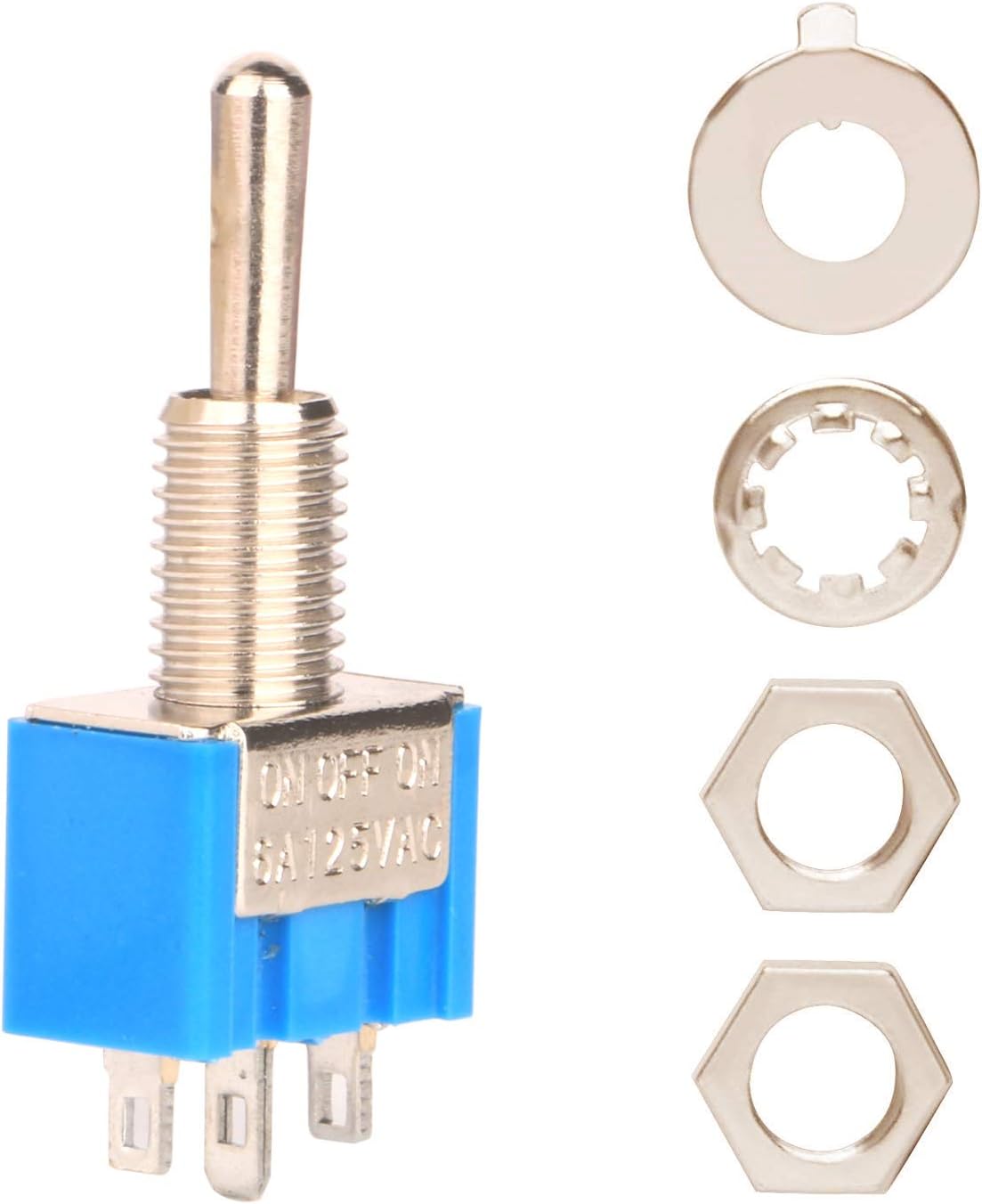 Gebildet 12 pieces 6A/125V 3A/250V ON/OFF/ON 3 Terminals 3 Position SPDT Toggle Switch Single Joint MTS-103 - Image 3