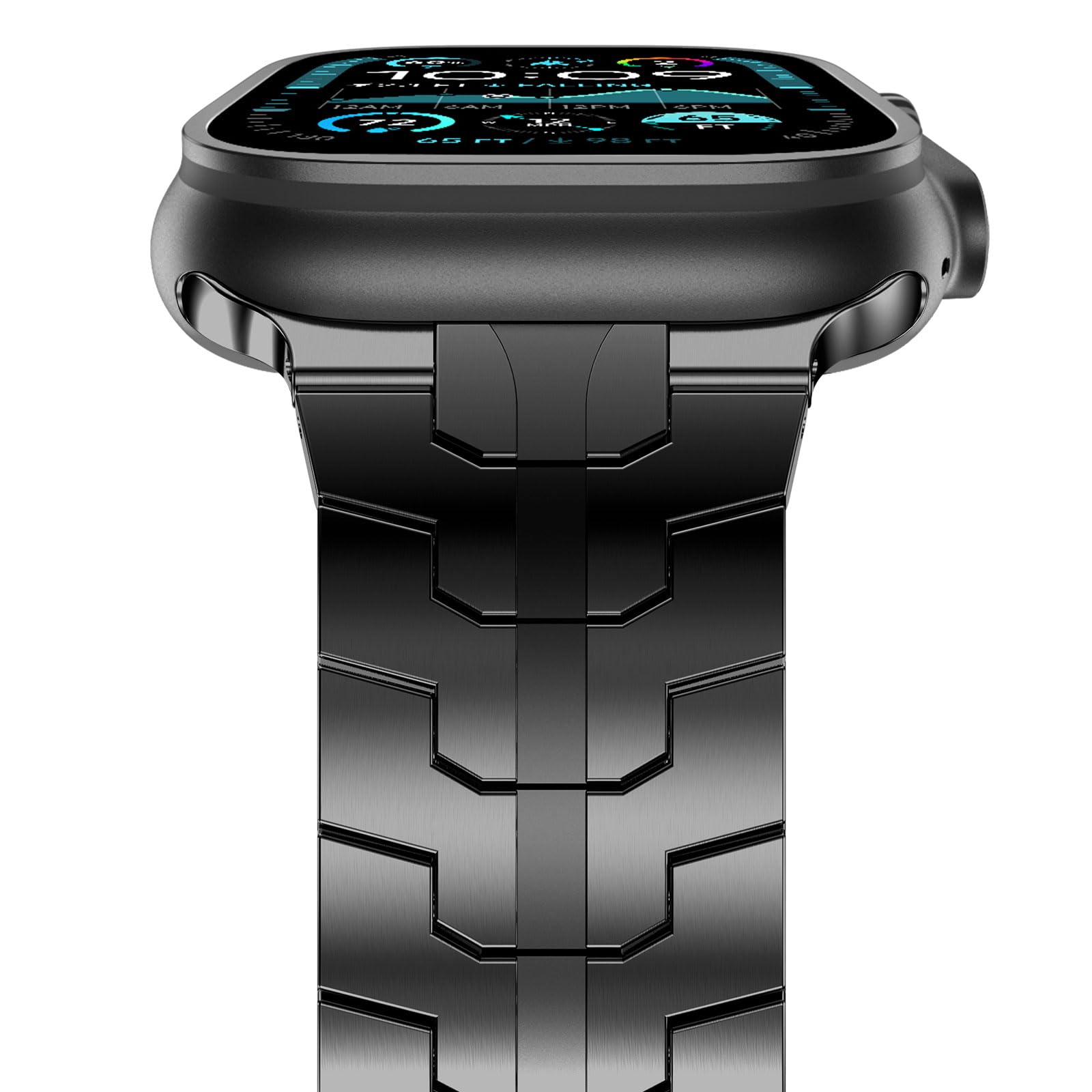 NewWays Metal Strap Compatible with Apple Watch 49mm 46mm 45mm 44mm 42mm(Series 3 2 1),Stainless Steel Link Straps Repacement Band for iWatch Ultra 3 2 1 Series 11 10 9 8 7 6 5 4 3 2 1 SE,Black