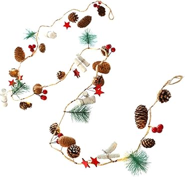 FRCOLOR Tannenzapfen Lichterkette LED Weihnachtslichterkette OHNE Akku